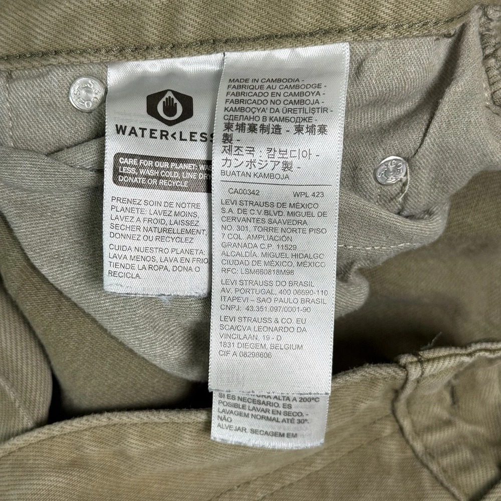 Levi's SilverTab Loose Jeans Womens 29x30 Khaki Green Straight Leg Denim Zip Fly - Picture 12 of 15